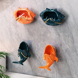 Crab Ash Tray Whale Ashtray for Table Outdoor Patio Wall Hang Ceramic Windproof Orange Teal