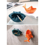 Crab Ash Tray Whale Ashtray for Table Outdoor Patio Wall Hang Ceramic Windproof Orange Teal