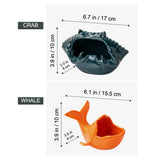 Crab Ash Tray Whale Ashtray for Table Outdoor Patio Wall Hang Ceramic Windproof Orange Teal