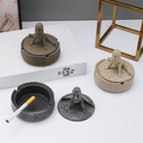Creative Lidded Ashtray Resin Ash Tray Windproof Small Yoga Stretch Unique Smokeless 