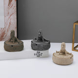 Creative Lidded Ashtray Resin Ash Tray Windproof Small Yoga Stretch Unique Smokeless 
