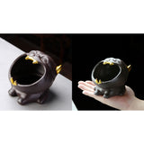 Cute Animal Ashtray Cool Purple Clay Ash Tray Windproof Handmade Dog