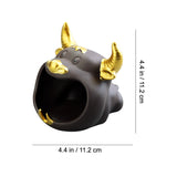 Cute Animal Ashtray Cool Purple Clay Ash Tray Windproof Handmade Bull 