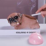 Cute Animal Ashtray with Lid Cool Resin Windproof Smokeless Lidded Covered Ash Tray Dog