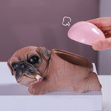 Cute Animal Ashtray with Lid Cool Resin Windproof Smokeless Lidded Covered Ash Tray Dog