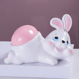 Cute Animal Ashtray with Lid Cool Resin Windproof Smokeless Lidded Covered Ash Tray Rabbit Bunny