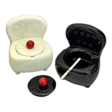 Cute Couch Ashtray with Lid Ceramic Sofa Ash Tray Cool Home Decor Lidded Covered Windproof Smokeless Cream White Black