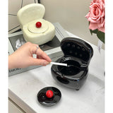 Cute Couch Ashtray with Lid Ceramic Sofa Ash Tray Cool Home Decor Lidded Covered Windproof Smokeless Cream White Black