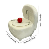 Cute Couch Ashtray with Lid Ceramic Sofa Ash Tray Cool Home Decor Lidded Covered Windproof Smokeless Cream White 