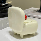 Cute Couch Ashtray with Lid Ceramic Sofa Ash Tray Cool Home Decor Lidded Covered Windproof Smokeless Cream White 