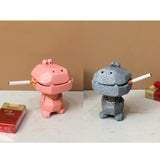 Cute Crocodile Ashtray with Lid Cool Resin Ash Tray Covered Lidded Windproof Animal Home Decor