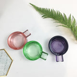 Cute Glass Ashtray Minimalist Portable Ash Tray pink green purple