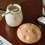 Cute Mushroom Ashtray Ceramic Ash Tray Cool Home Decor Lidded Windproof Covered Smokeless