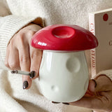 Cute Mushroom Ashtray Ceramic Ash Tray Cool Home Decor Lidded Windproof Covered Smokeless