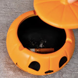 Cute Pumpkin Ashtray with Lid Resin Cool Ash Tray Covered Lidded Windproof Smokeless Halloween Decor