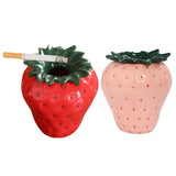 Cute Strawberry Ashtray Ceramic Cool Windproof Ash Tray Fruit Home Decor Red Pink