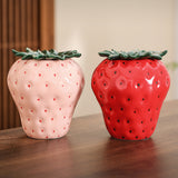 Cute Strawberry Ashtray Ceramic Cool Windproof Ash Tray Fruit Home Decor Red Pink