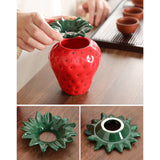 Cute Strawberry Ashtray Ceramic Cool Windproof Ash Tray Fruit Home Decor Red 