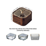 Cute Wooden Ashtray with Lid Cool Glass Ash Tray Covered Lidded Windproof