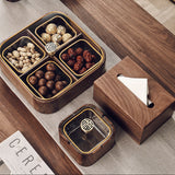 Cute Wooden Ashtray with Lid Cool Glass Ash Tray Covered Lidded Windproof