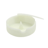 Glow-in-the-dark white silicone ashtray with removable lid open