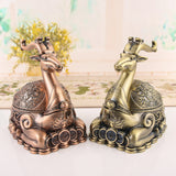 Deer Ashtray with Lid Vintage Outdoor Ash Tray Cool Cute Smokeless Covered Lidded Windproof Decorative Animal Tray