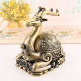 Deer Ashtray with Lid Vintage Outdoor Ash Tray Cool Cute Smokeless Covered Lidded Windproof Decorative Animal Tray