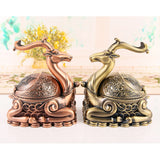 Deer Ashtray with Lid Vintage Outdoor Ash Tray Cool Cute Smokeless Covered Lidded Windproof Decorative Animal Tray