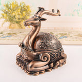 Deer Ashtray with Lid Vintage Outdoor Ash Tray Cool Cute Smokeless Covered Lidded Windproof Decorative Animal Tray
