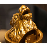 Dragon Ashtray with Lid Resin Cool Cute Covered Lidded Smokeless Windproof Ash Tray Gold