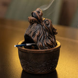 Dragon Ashtray with Lid Resin Cool Cute Covered Lidded Smokeless Windproof Ash Tray Brown