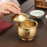 Elegant Brass Ashtray Covered Lidded Cute Cool Ash Tray Smokeless Windproof