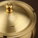 Elegant Brass Ashtray Covered Lidded Cute Cool Ash Tray Smokeless Windproof