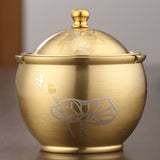 Elegant Brass Ashtray Covered Lidded Cute Cool Ash Tray Smokeless Windproof