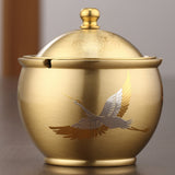 Elegant Brass Ashtray Covered Lidded Cute Cool Ash Tray Smokeless Windproof