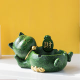 Fortune Cat Ashtray Resin Ash Tray Decorative Home Decor