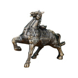 Fortune Horse Ashtray with Lid Metal Windproof Lucky Get Rich Covered Lidded Cool Animal Ash Tray Large