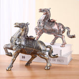Fortune Horse Ashtray with Lid Metal Windproof Lucky Get Rich Covered Lidded Cool Animal Ash Tray Large