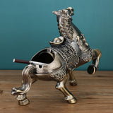 Fortune Horse Ashtray with Lid Metal Windproof Lucky Get Rich Covered Lidded Cool Animal Ash Tray Large