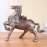 Fortune Horse Ashtray with Lid Metal Windproof Lucky Get Rich Covered Lidded Cool Animal Ash Tray Large