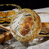 Glass Ashtray Cool Gold Pattern Ash Tray Minimalist Elegant