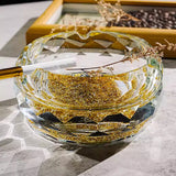 Glass Ashtray Cool Gold Pattern Ash Tray Minimalist Elegant