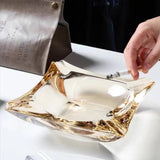 Glass Ashtray for Cigar Cigarette Large Square Triangle Crystal Ash tray