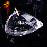 Glass Ashtray for Cigar Cigarette Large Square Triangle Crystal Ash tray