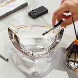 Glass Ashtray for Cigar Cigarette Large Square Triangle Crystal Ash tray