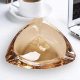 Glass Ashtray for Cigar Cigarette Large Square Triangle Crystal Ash tray