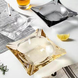 Glass Ashtray for Cigar Cigarette Large Square Triangle Crystal Ash tray
