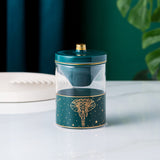 Glass Ashtray with Funnel and Lid Nordic