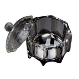 Glass Ashtray with Lid Octagon Black