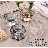Glass Ashtray with Lid Octagon 
